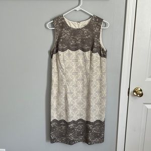LOFT Ivory/Grey Dress